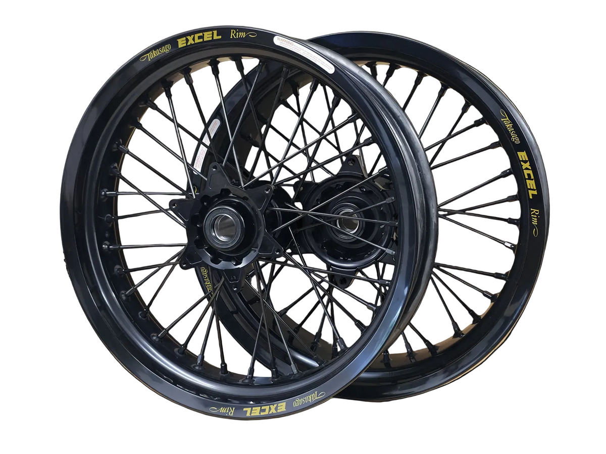 Supermoto Felgensatz Excel Schwarz mit Faba Nabe Schwarz – Produktansicht