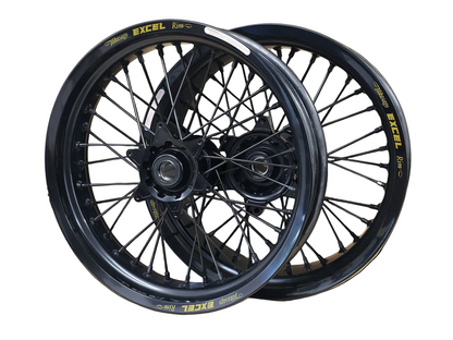 Supermoto Felgensatz Excel Schwarz mit Faba Nabe Schwarz – Produktansicht