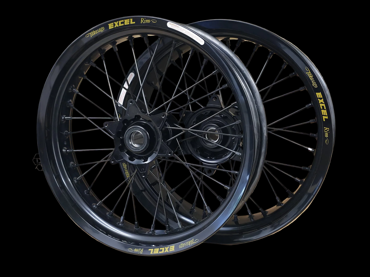 Supermoto Felgensatz Excel Schwarz mit Faba Nabe Schwarz